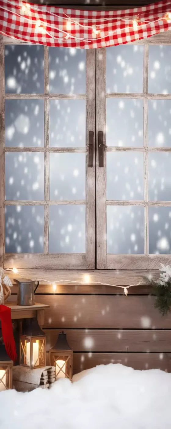 Rustic Snowy Christmas Ii 8’X20’ Ultracloth (96 X 240 Inch) Backdrop