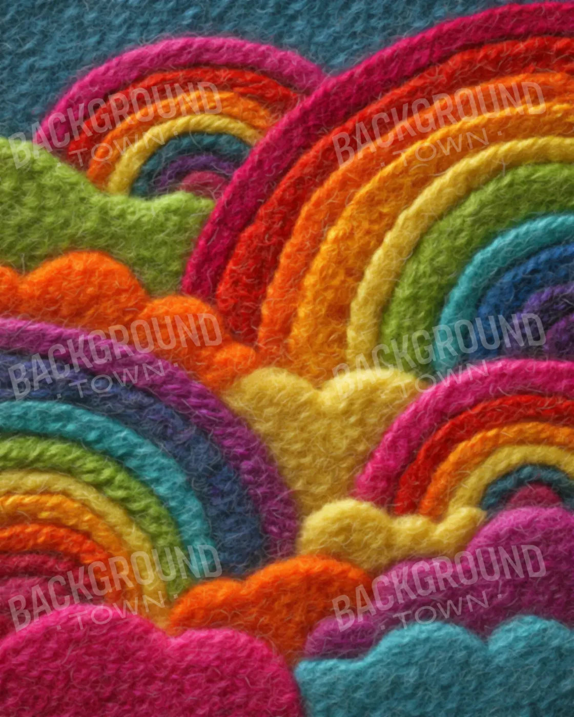 Felt Rainbows 8’x10’ Fleece (96 x 120 inch) Backdrop