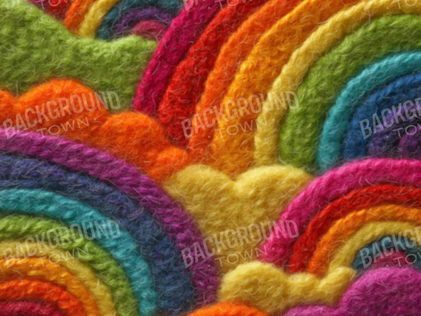 Felt Rainbows 8’x6’ Fleece (96 x 72 inch) Backdrop