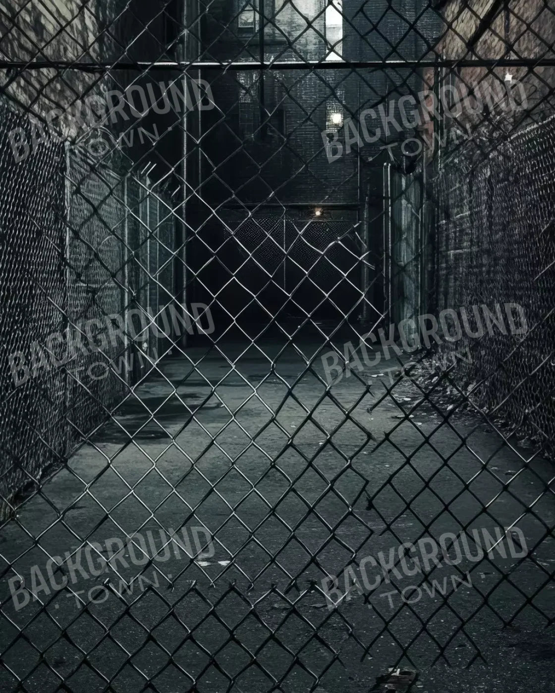 Fenced Alley 8’X10’ Fleece (96 X 120 Inch) Backdrop