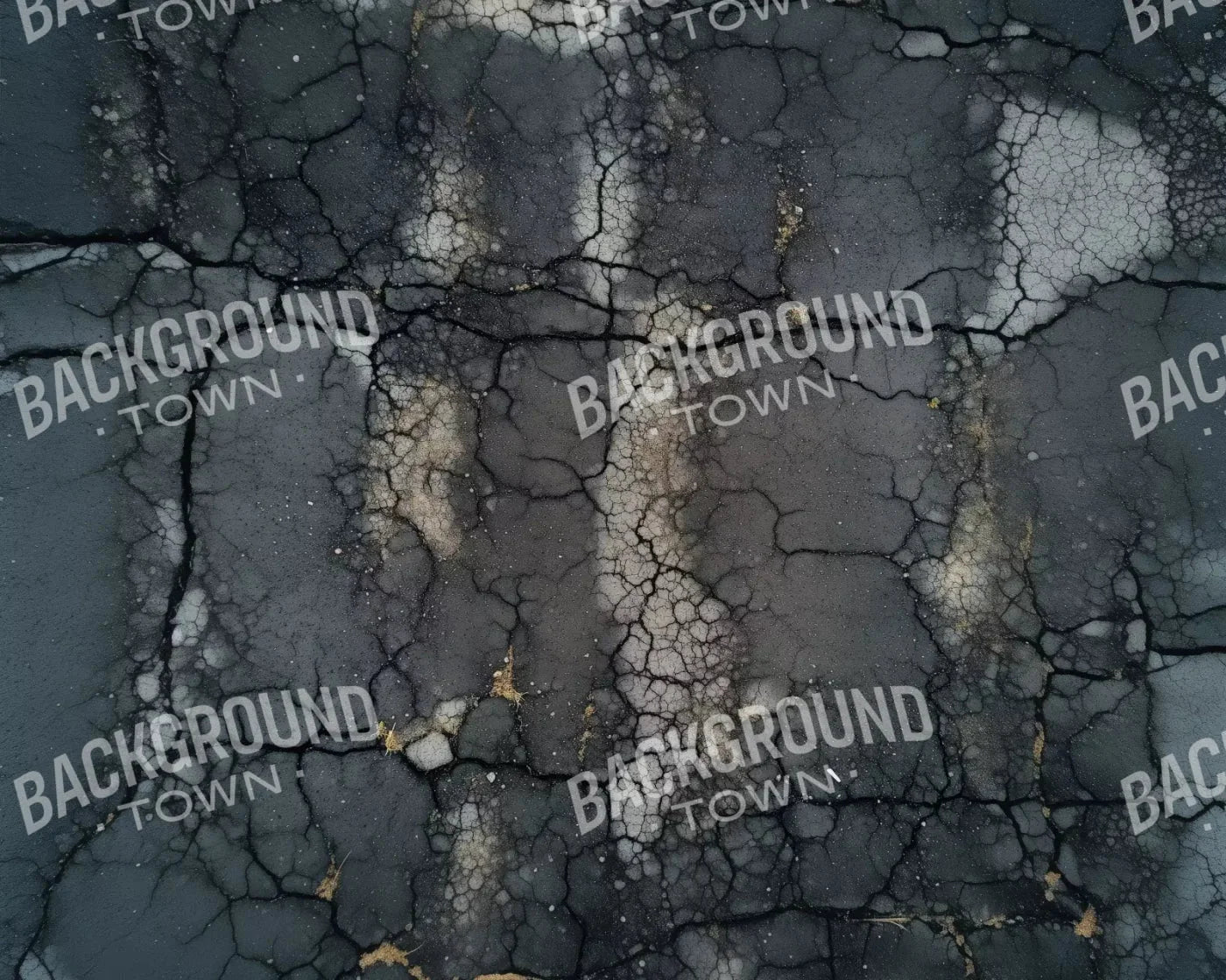 Cracked Asphalt 10’X8’ Rubbermat Floor (120 X 96 Inch) Backdrop