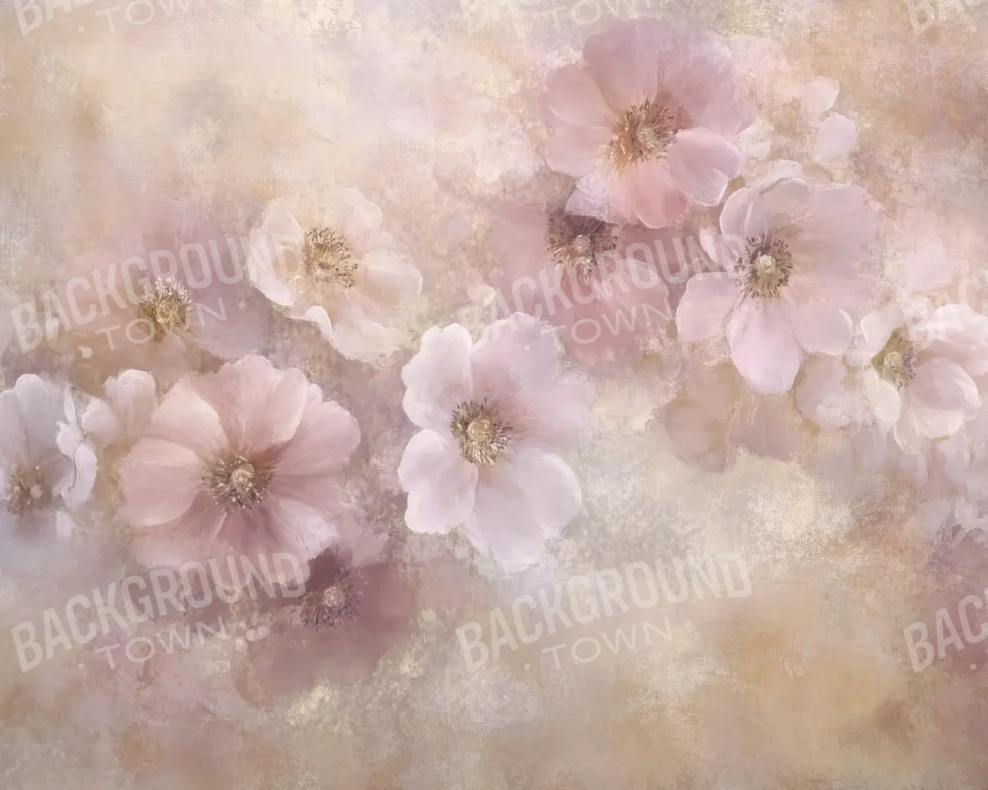 Fine Art Soft Pink Florals 10’x8’ Fleece (120 x 96 inch) Backdrop