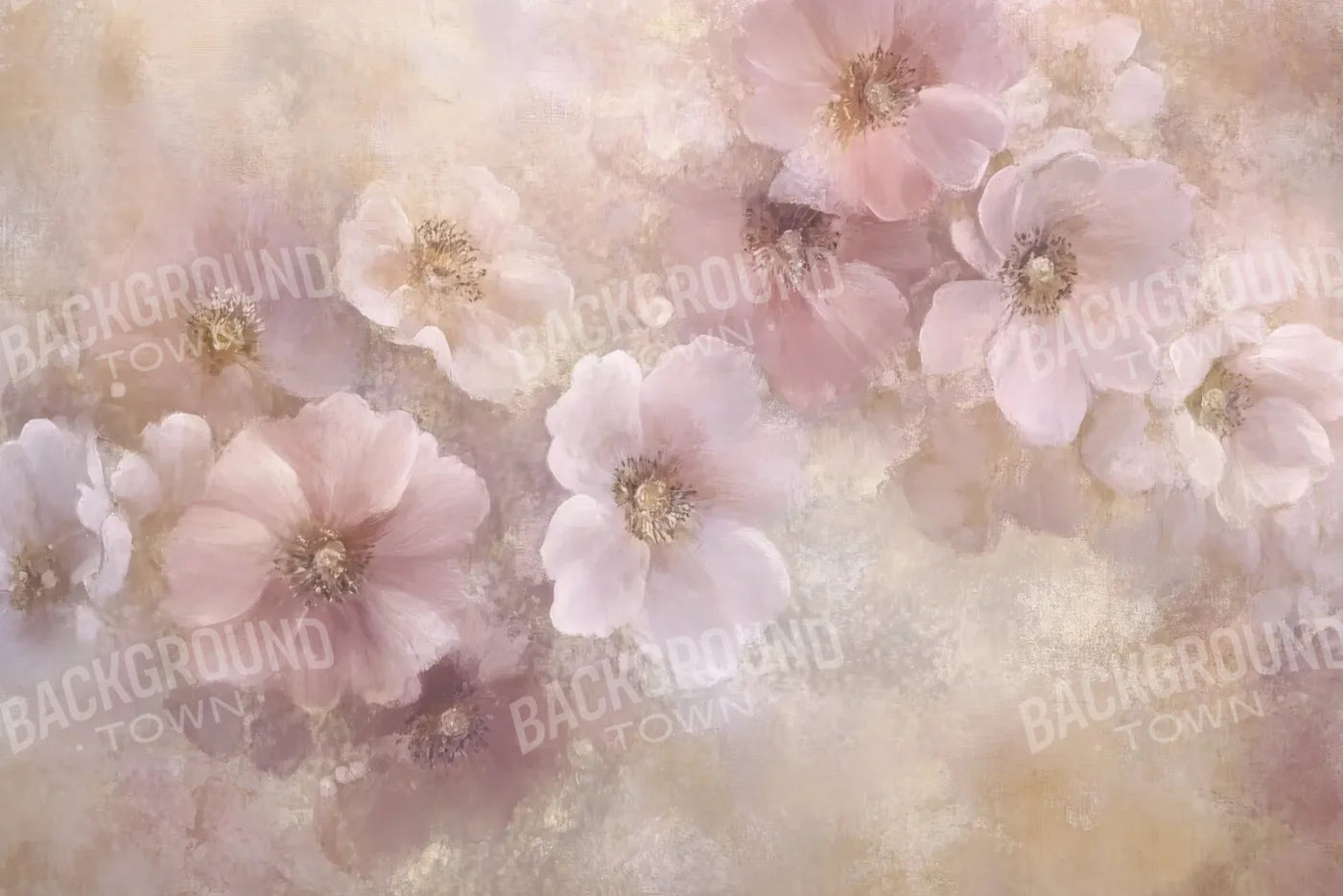 Fine Art Soft Pink Florals 12’x8’ UltraCloth (144 x 96 inch) Backdrop