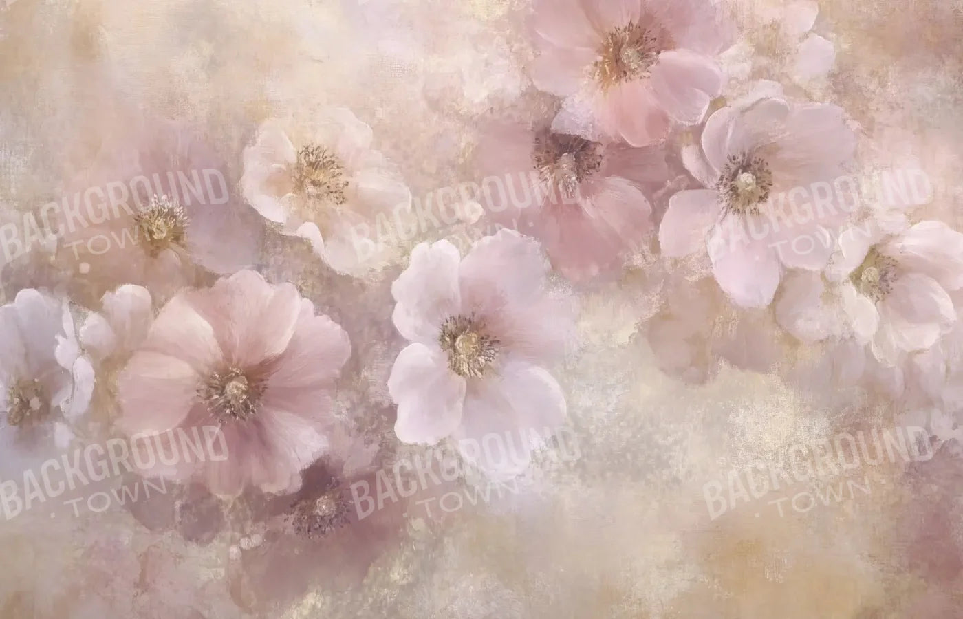 Fine Art Soft Pink Florals 14’x9’ UltraCloth (168 x 108 inch) Backdrop
