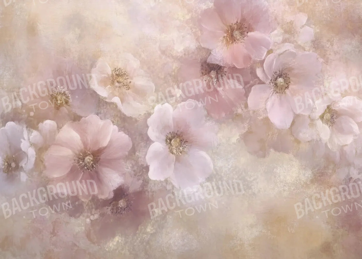 Fine Art Soft Pink Florals 7’x5’ UltraCloth (84 x 60 inch) Backdrop