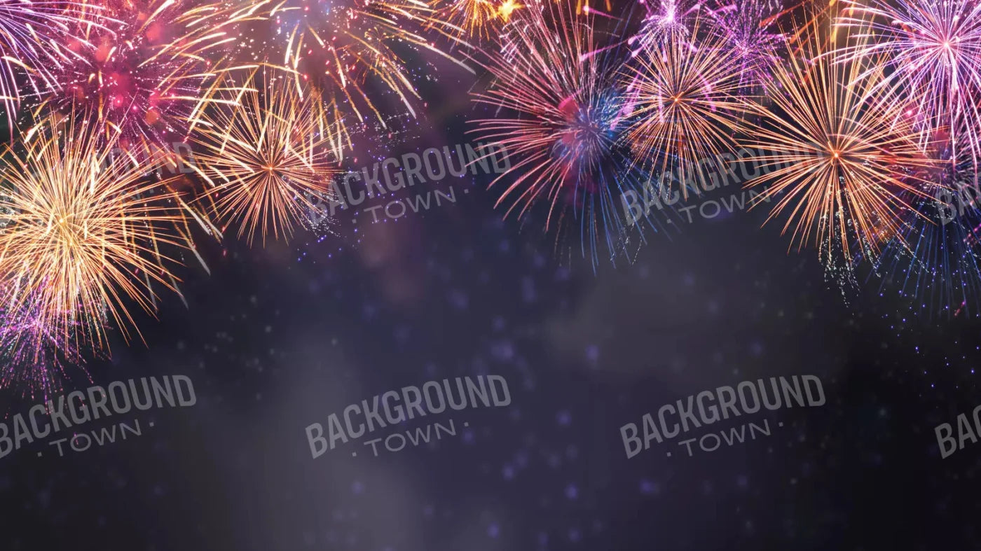 Firework Night 14X8 Ultracloth ( 168 X 96 Inch ) Backdrop