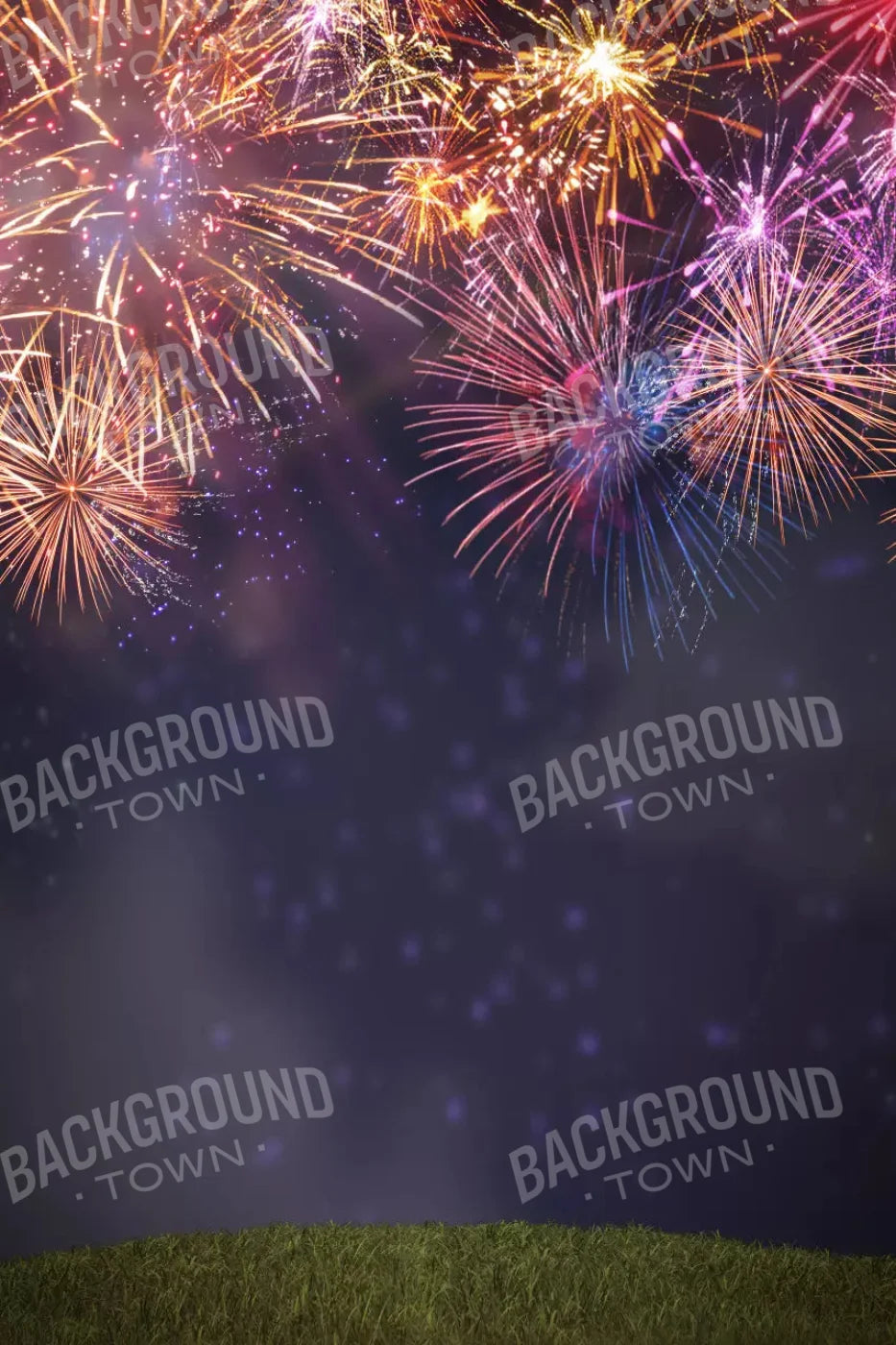 Firework Night 5X8 Ultracloth ( 60 X 96 Inch ) Backdrop