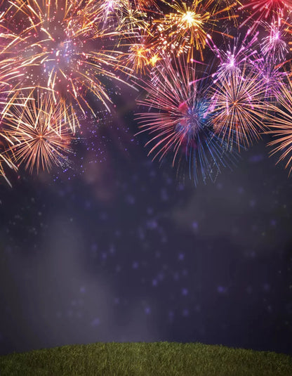 Firework Night 6X8 Fleece ( 72 X 96 Inch ) Backdrop