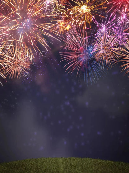 Firework Night 8X10 Fleece ( 96 X 120 Inch ) Backdrop