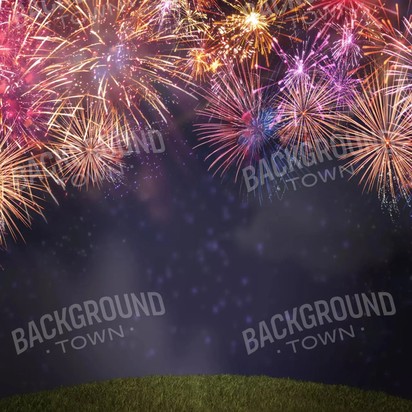 Firework Night 8X8 Fleece ( 96 X Inch ) Backdrop