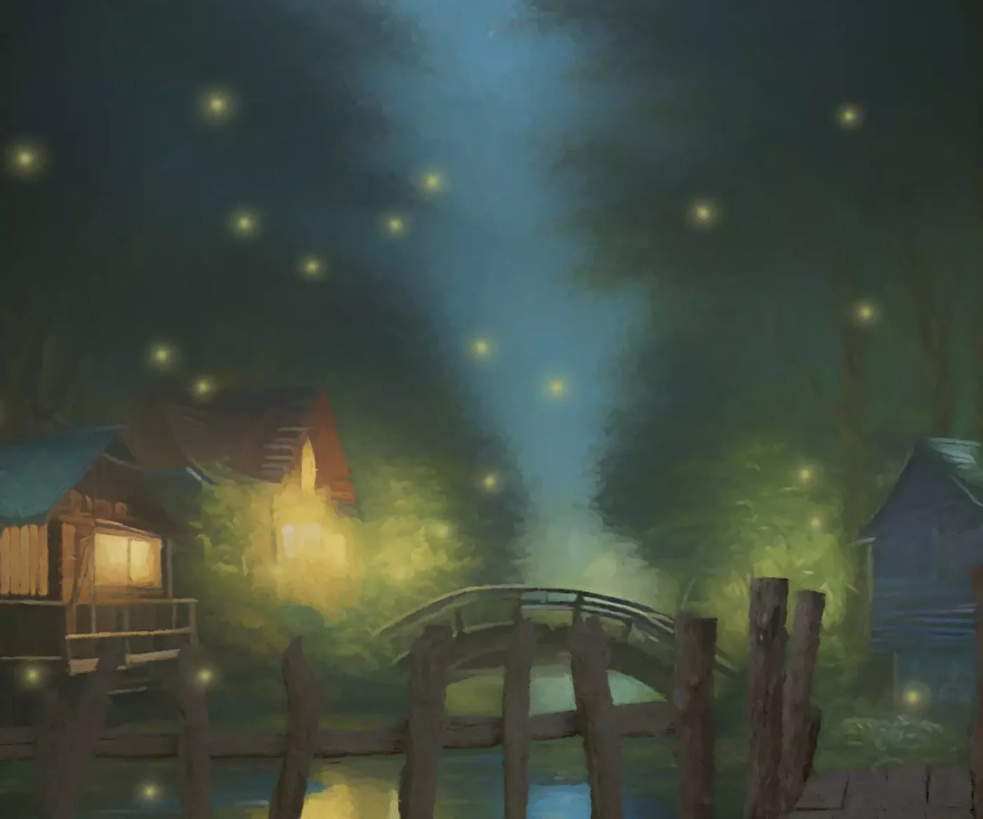 Fishing In The Dark 5X42 Fleece ( 60 X 50 Inch ) Backdrop
