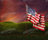 American flag in meadow Backdrop for Photography