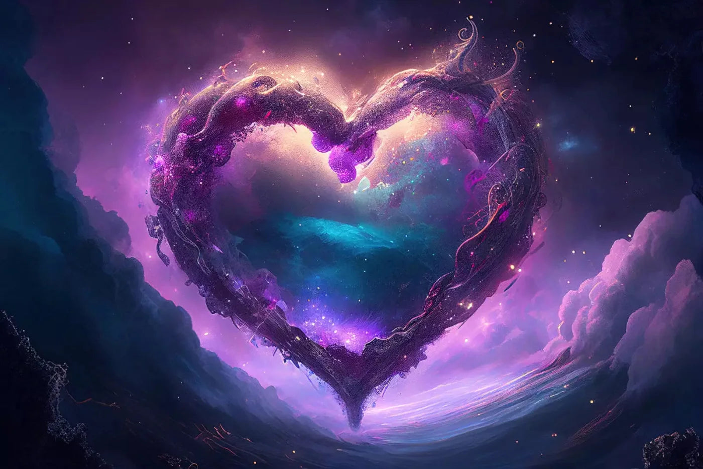 Floating Open Heart 8X5 Ultracloth ( 96 X 60 Inch ) Backdrop