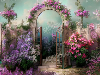 Floral Archway 10X8 Fleece ( 120 X 96 Inch ) Backdrop
