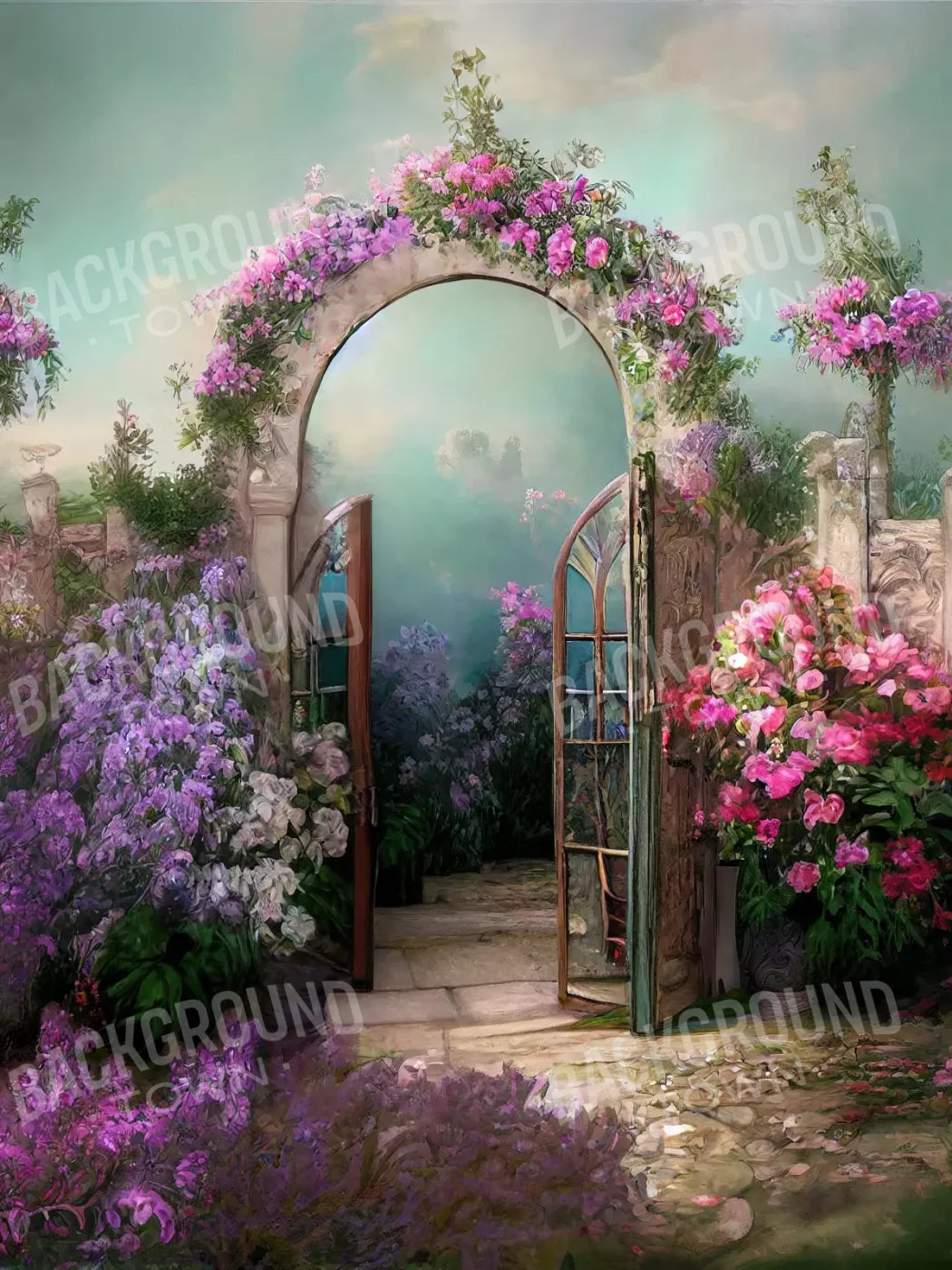 Floral Archway 5X68 Fleece ( 60 X 80 Inch ) Backdrop