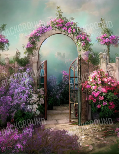 Floral Archway 6X8 Fleece ( 72 X 96 Inch ) Backdrop