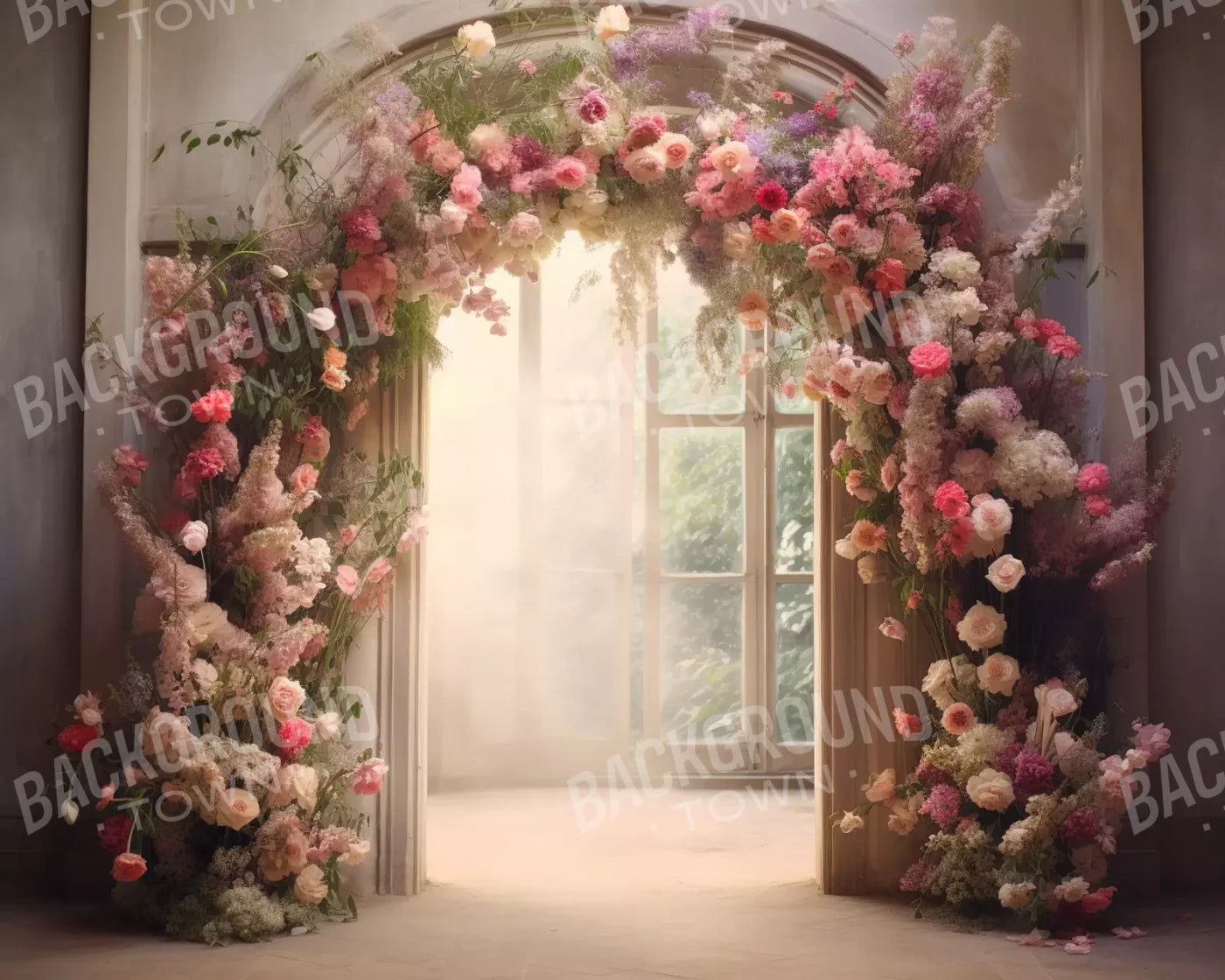 Floral Archway H 10’X8’ Fleece (120 X 96 Inch) Backdrop