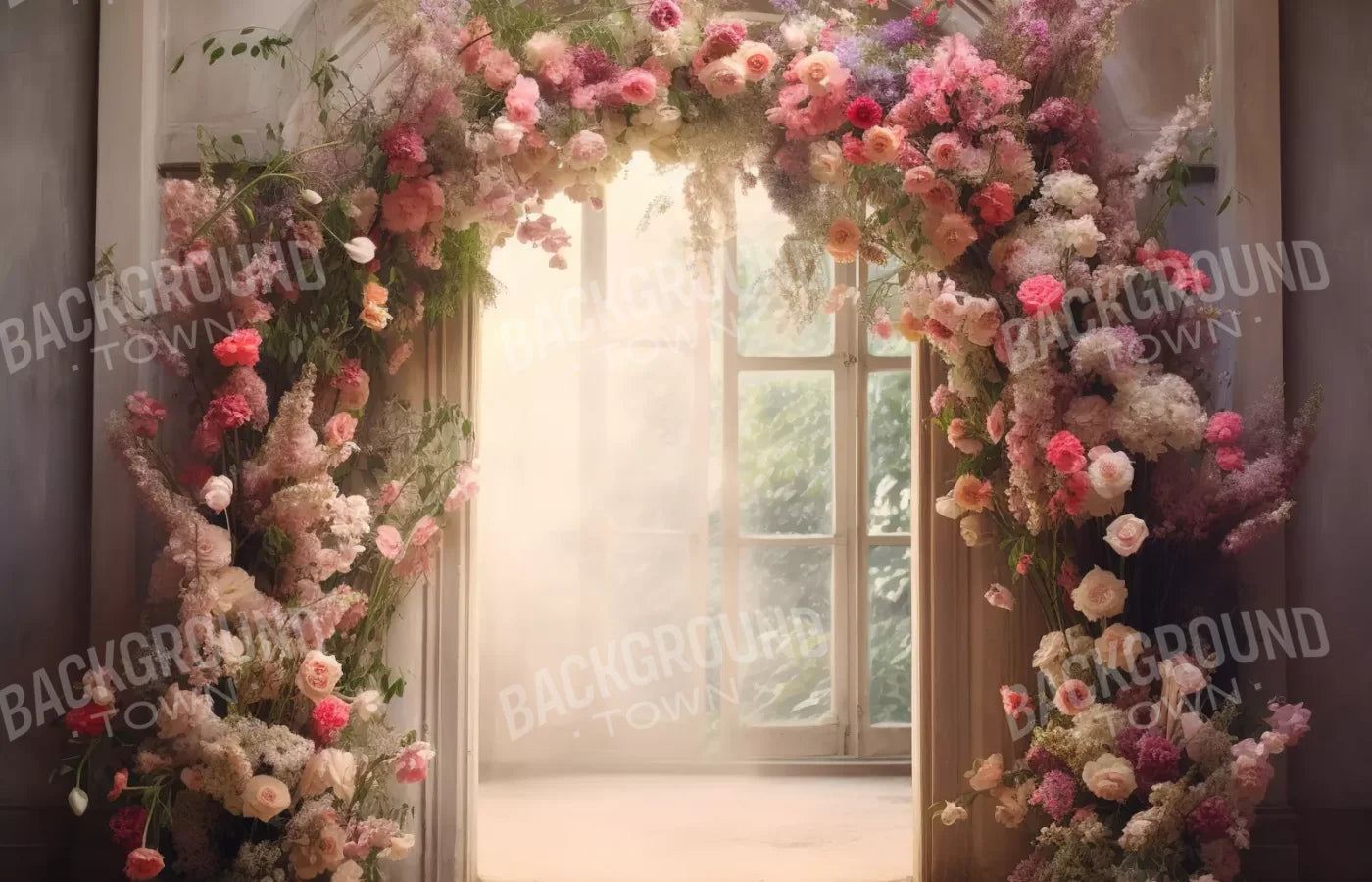 Floral Archway H 14’X9’ Ultracloth (168 X 108 Inch) Backdrop