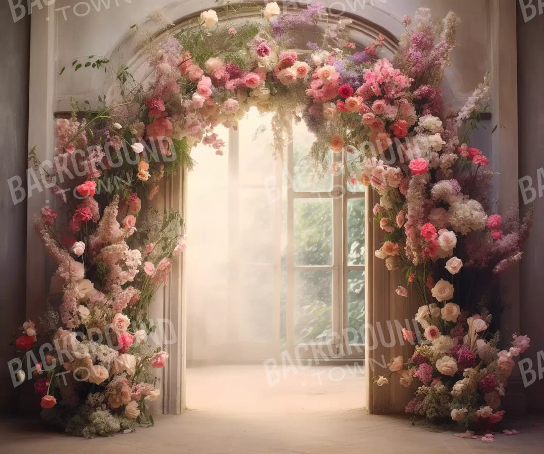 Floral Archway H 5’X4’2 Fleece (60 X 50 Inch) Backdrop