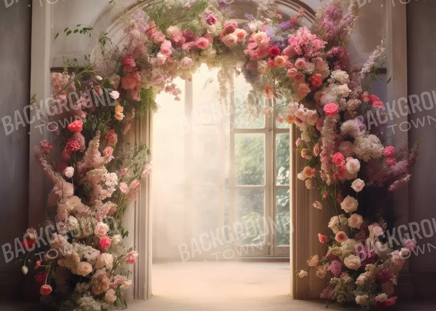 Floral Archway H 7’X5’ Ultracloth (84 X 60 Inch) Backdrop