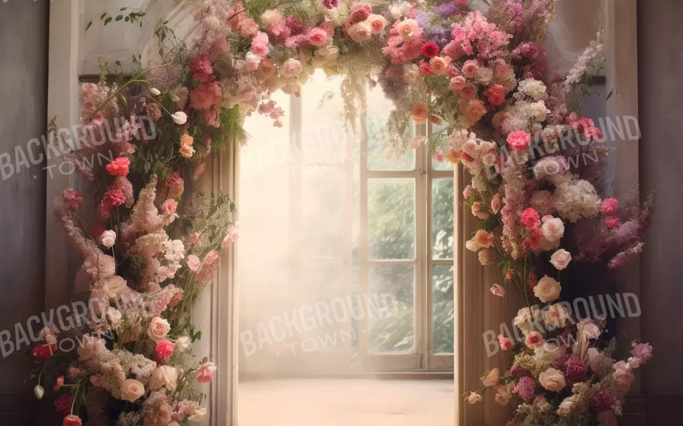 Floral Archway H 8’X5’ Ultracloth (96 X 60 Inch) Backdrop