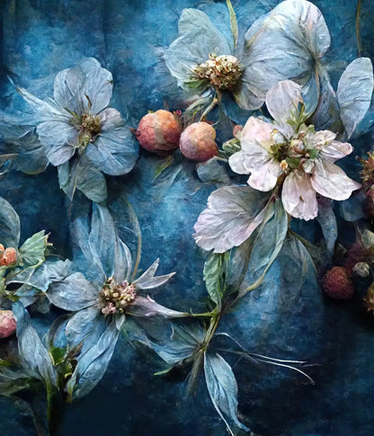 Floral Blue 10X12 Ultracloth ( 120 X 144 Inch ) Backdrop