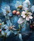 Blue Floral Backdrop for Photography