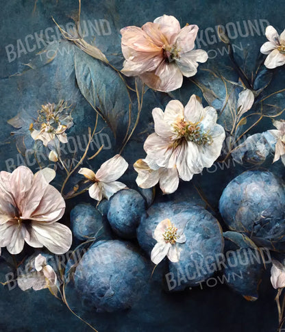 Floral Blues 3 10X12 Ultracloth ( 120 X 144 Inch ) Backdrop