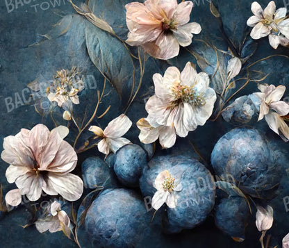 Floral Blues 3 12X10 Ultracloth ( 144 X 120 Inch ) Backdrop