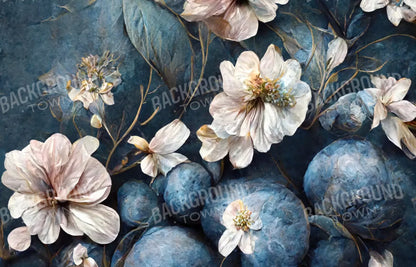 Floral Blues 3 12X8 Ultracloth ( 144 X 96 Inch ) Backdrop