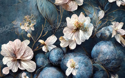 Floral Blues 3 14X9 Ultracloth ( 168 X 108 Inch ) Backdrop