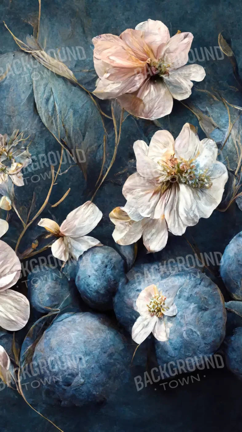 Floral Blues 3 8X14 Ultracloth ( 96 X 168 Inch ) Backdrop