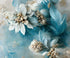 Blue Floral Backdrop for Photography