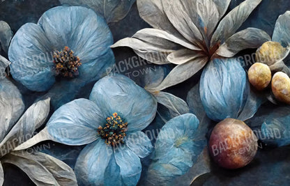 Floral Blues2 12X8 Ultracloth ( 144 X 96 Inch ) Backdrop