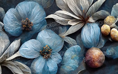 Floral Blues2 14X9 Ultracloth ( 168 X 108 Inch ) Backdrop