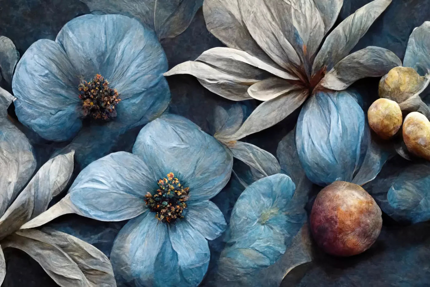 Floral Blues2 Backdrop