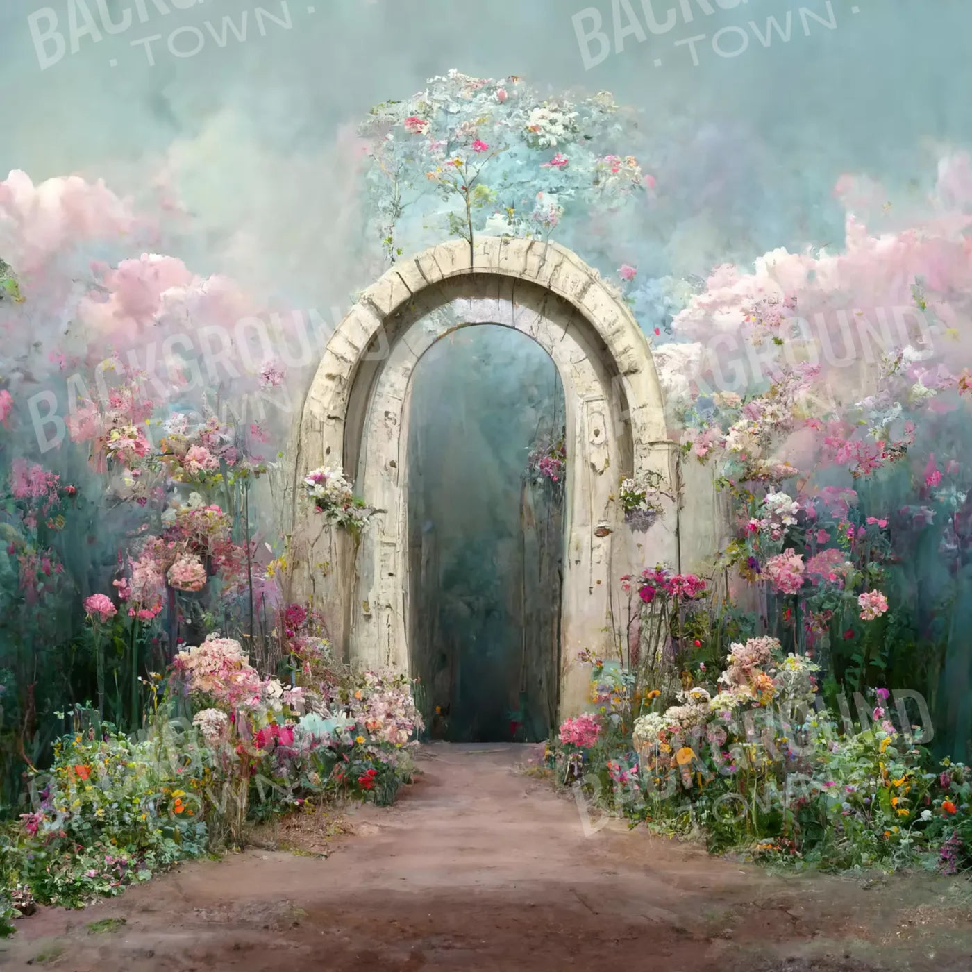 Floral Blush Arch 10X10 Ultracloth ( 120 X Inch ) Backdrop