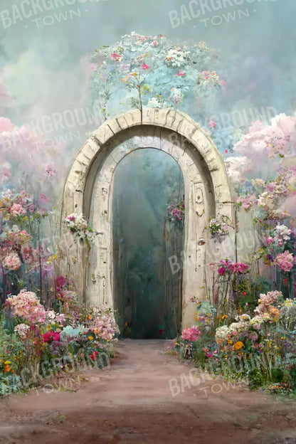 Floral Blush Arch 5X8 Ultracloth ( 60 X 96 Inch ) Backdrop