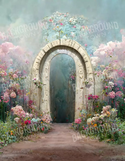 Floral Blush Arch 6X8 Fleece ( 72 X 96 Inch ) Backdrop