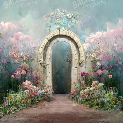 Floral Blush Arch 8X8 Fleece ( 96 X Inch ) Backdrop