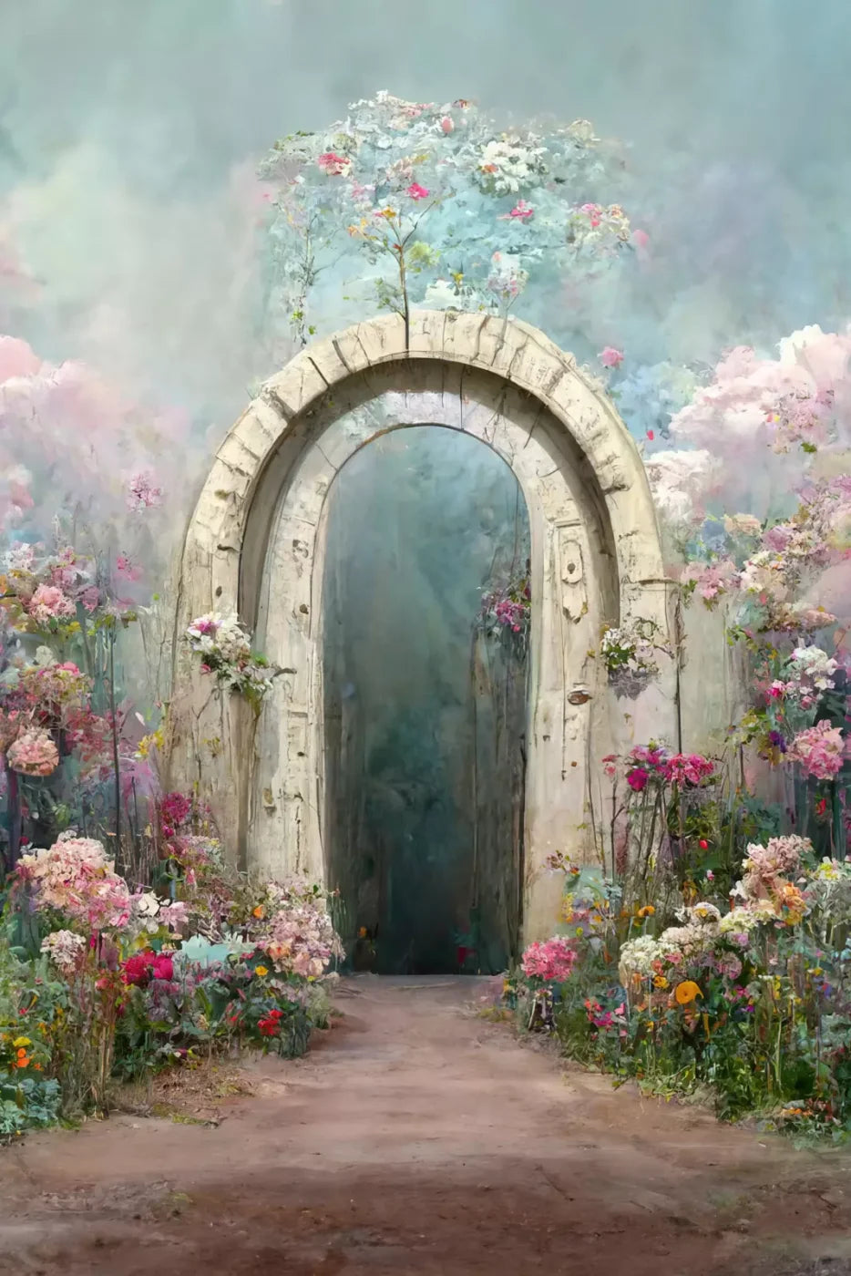 Floral Blush Arch Backdrop