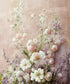 Beige Floral Backdrop for Photography