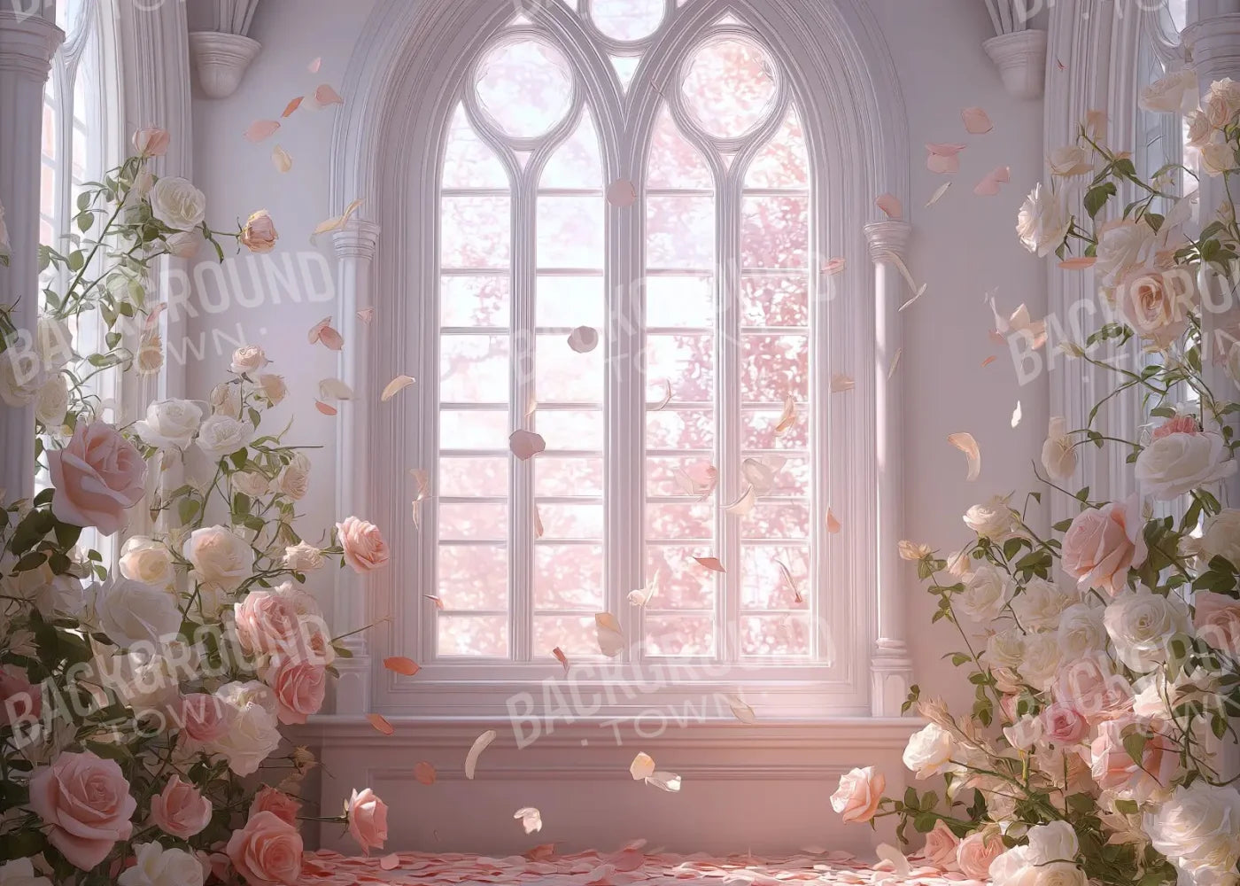 Floral Burst Window 7’x5’ UltraCloth (84 x 60 inch) Backdrop