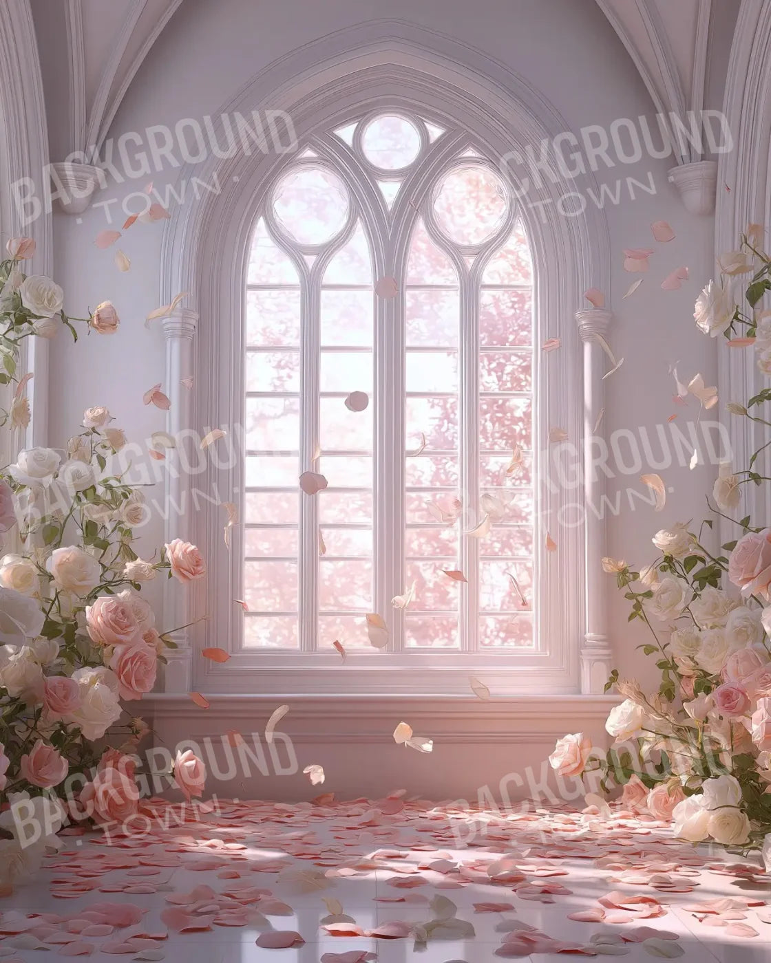 Floral Burst Window 8’x10’ Fleece (96 x 120 inch) Backdrop