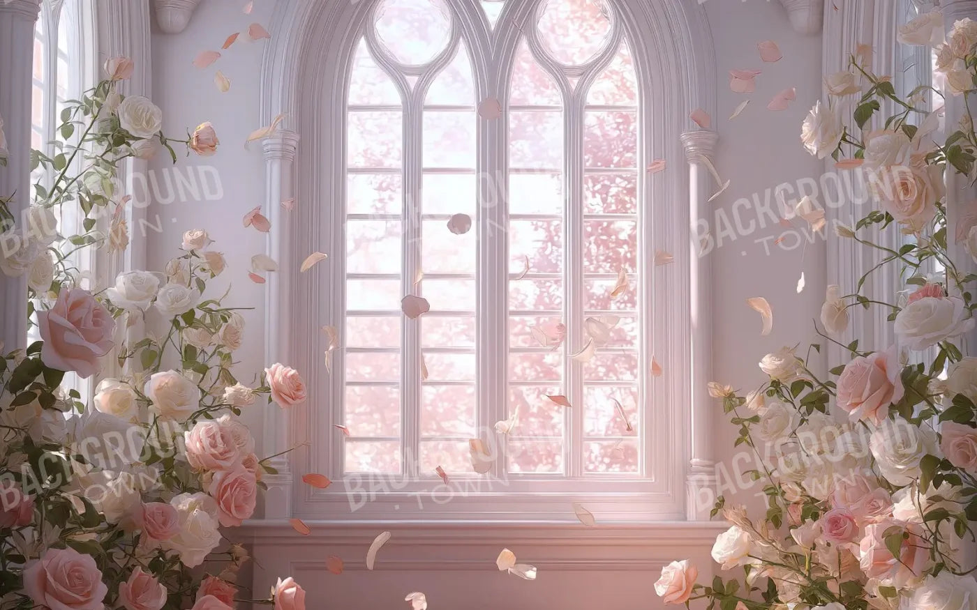 Floral Burst Window 8’x5’ UltraCloth (96 x 60 inch) Backdrop