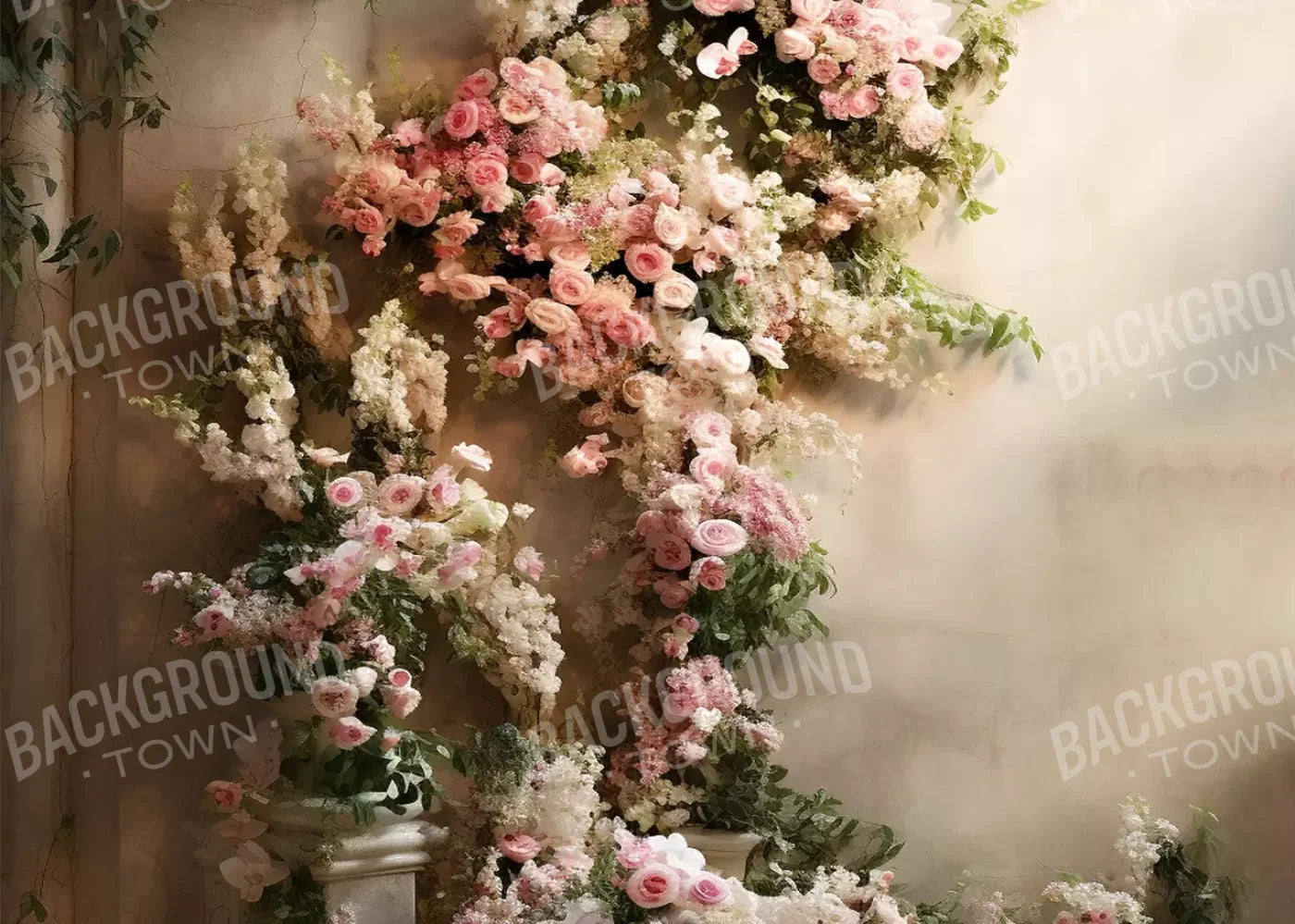 Floral Cascade I 7’X5’ Ultracloth (84 X 60 Inch) Backdrop