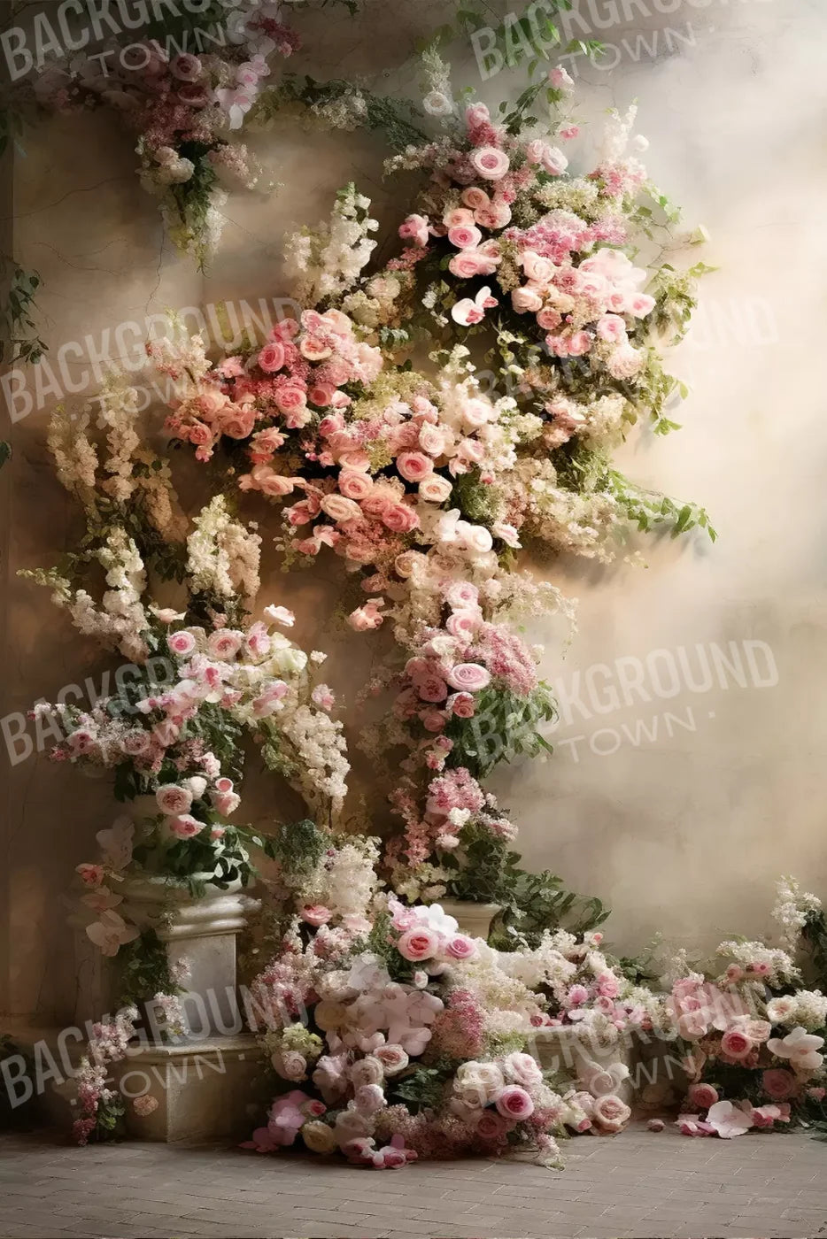 Floral Cascade I 8’X12’ Ultracloth (96 X 144 Inch) Backdrop