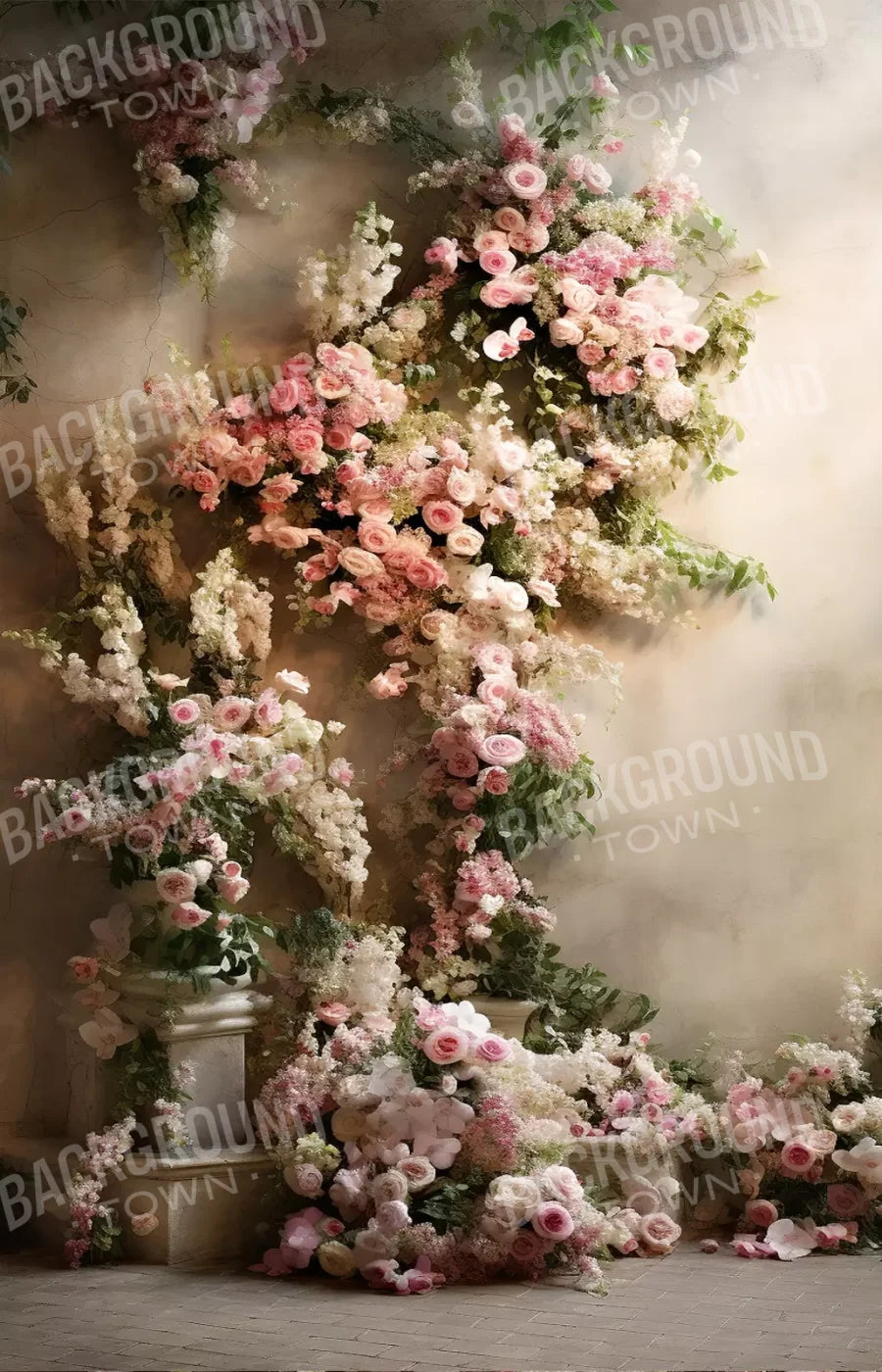 Floral Cascade I 9’X14’ Ultracloth (108 X 168 Inch) Backdrop