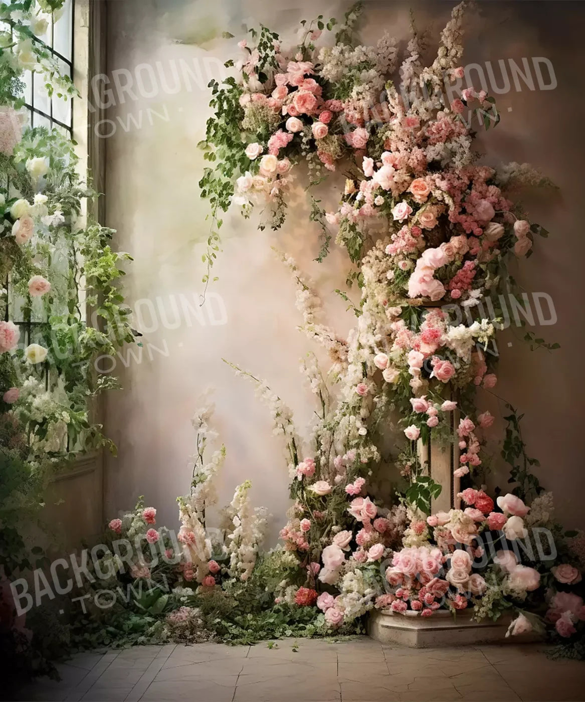 Floral Cascade Ii 10’X12’ Ultracloth (120 X 144 Inch) Backdrop