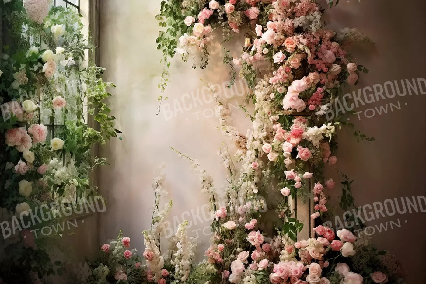 Floral Cascade Ii 12’X8’ Ultracloth (144 X 96 Inch) Backdrop